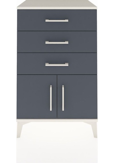 Hyperion Komodin 3 Çekmeceli 2 Kapaklı 60x44x96 Aytaşı-antrasit Aytaşı