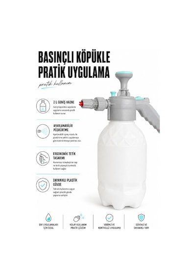 Basınçlı Köpük Pompası 2 Litre Manuel Oto Yıkama Köpük Püskürtücü Foam Sprayer