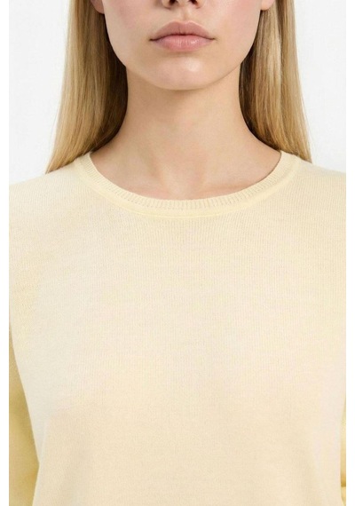 Defacto Regular Fit Bisiklet Yaka Triko Kazak F7091az25wnyl464 Sarı
