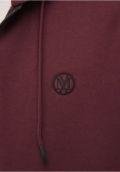 Mavi - Kapüşonlu Fermuarlı Bordo Basic Sweatshirt 066979-70426 Bordo