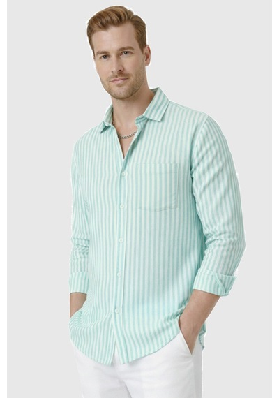 Deepsea Yeşil Slim Fit %100 Pamuk Çizgili Erkek Gömlek Cepli Yazlık Yeni Sezon Gömlek 2602627 Yeşil Deepsea Yeşil Slim Fit %100 Pamuk Çizgili Erkek Gömlek Cepli Yazlık Yeni Sezon Gömlek 2602627 Yeşil