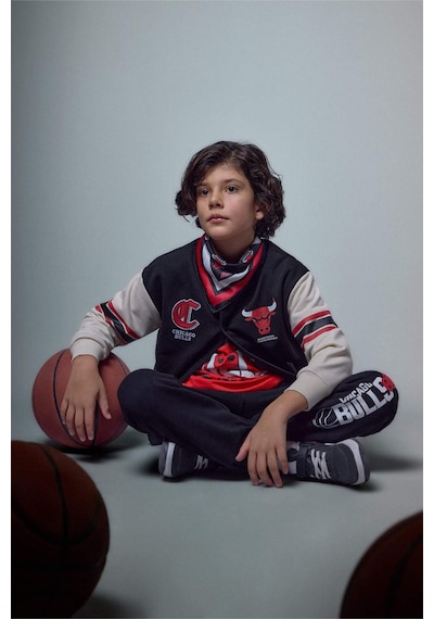 Defacto Nba Chıcago Bulls Bomber Hırka Erkek Çocuk G7617a826spbk81 Siyah-bk81