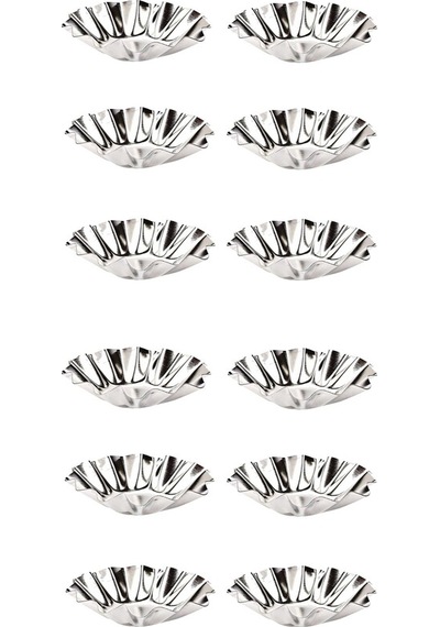 12 Adet Paslanmaz Mini Kek Kalıbı, Cupcake, Tart, Tartolet, Brownie, Topkek, Muffin Kalıbı Metal Kah Diğer