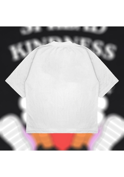 Startmore Spread Kindness Oversize Unisex Pamuklu Nefes Alan Kalın Kumaşlı Beyaz
