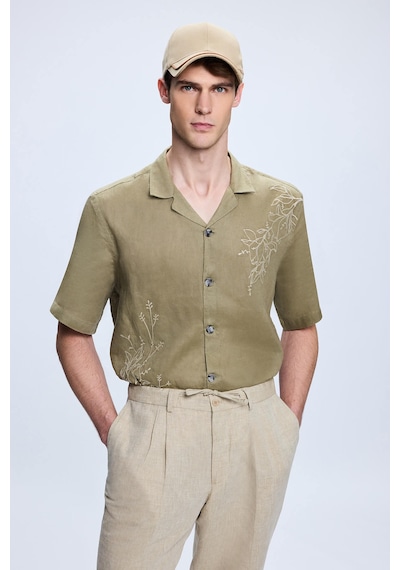 Hatemoğlu Gri Regular Fit Yandan Cep Keten Pantolon 37169 Gri