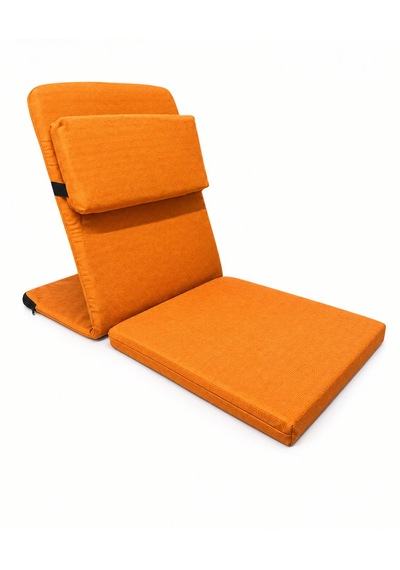 Meditasyon Sandalyesi İlave Yastıklı Backjack Xl Yoga, Nefes, Meditasyon Sandalyesi Duck Kumaş Turuncu