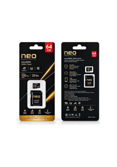 Lexroo Neo 64gb Microsdxc Uhs-ı U3 100/20mb/s Yüksek Performanslı Microsd Kart