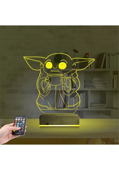 Luvivia Bebek Yoda 3d Lamba - Masa Gece Lambası Şeffaf
