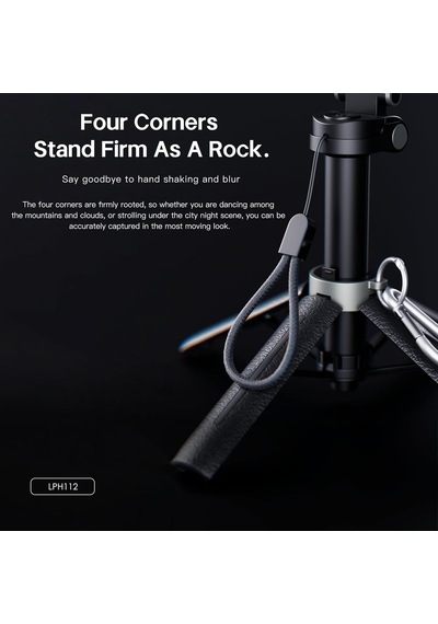 Tr Lph112 Dolgu Işıklı 360 Derece Dönebilen 3in1 Selfie Çubuğu Ve Tripod Siyah