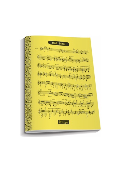 New Style A-4 Pp Kapak Müzik Defteri 40yp 10 Çeşitli Renk Ve Desen