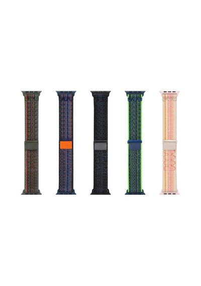 Watch 7 45mm Uyumlu Krd-91 Hasır Kordon Strap Kayış Omsy- Siyah Diğer