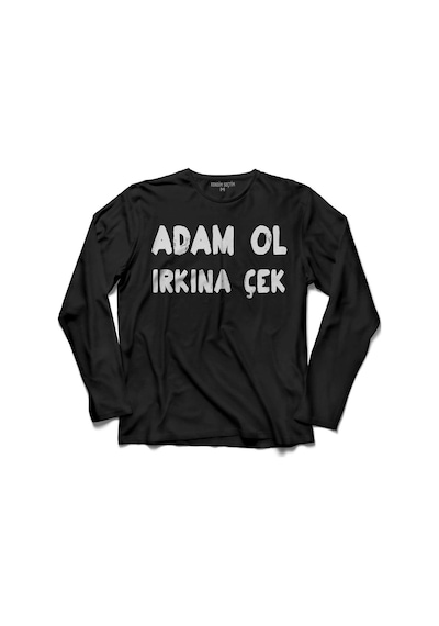 Adam Ol Irkına Çek Göktürkçe Türk Bozkurt Uzun Kollu Tişört (512913358)