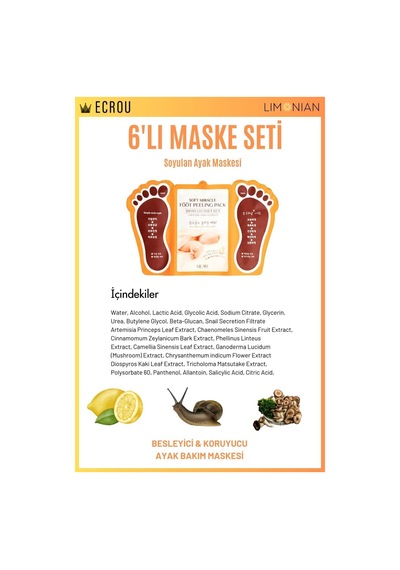 Soyulan Ayak Peeling Maskesi 6 Lı