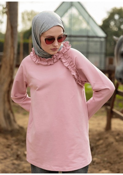 Tesettür Eşofman Üstü - Pembe Pembe