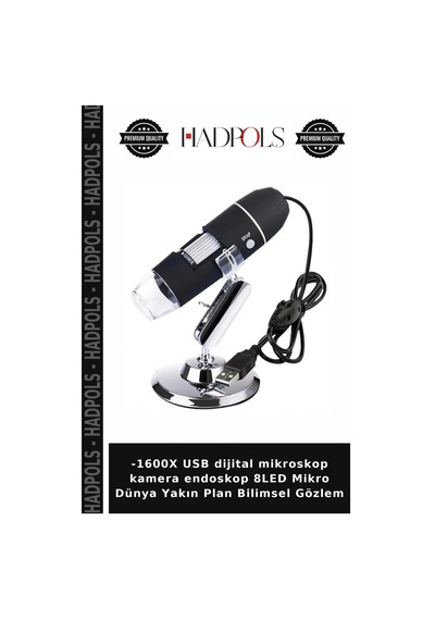 -1600x Usb Dijital Mikroskop Kamera Endoskop 8led Mikro Dünya Yakın Plan Bilimsel Gözlem