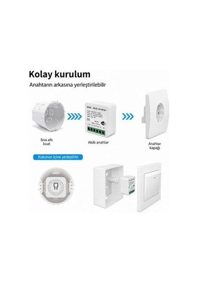 Mini Wifi Smart Switch 16a Tuya Alexa Google Home Uyumlu Akıllı Anahtar Modülü