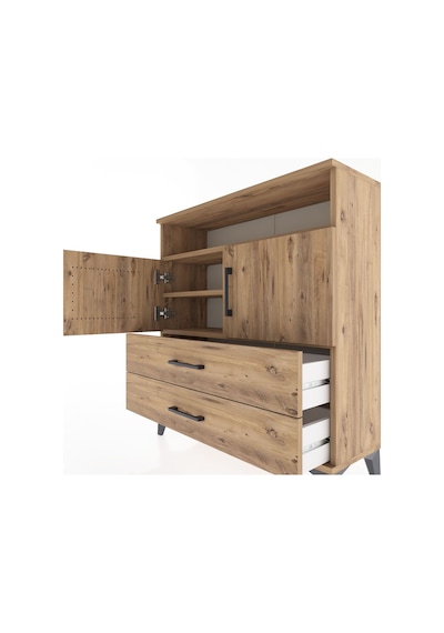 Arges Şifonyer 3 Raflı 2 Çekmeceli 2 Kapaklı 88x30x96 Çam-çam Çam