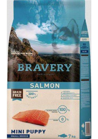 Bravery Somonlu Küçük Irk Tahılsız Yavru Köpek Maması 2 KG