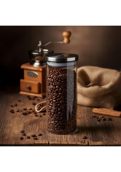 1000ml Vakumlu Metal Kapaklı Borosilikat Cam Kavanoz 8.5cm 20cm 1 Adet Çok Renkli