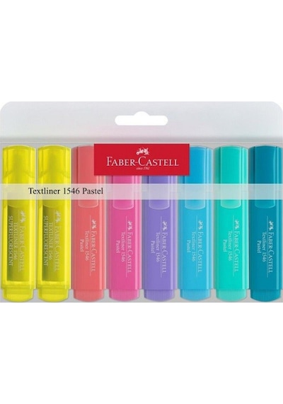 Faber-castell 1546 Pastel Fosforlu Kalem 8 Li Çok Renkli