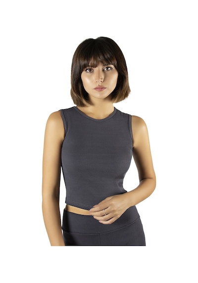 Terapi Men Antrasit Fitted/vücuda Oturan Crop Halter Yaka Fitilli Esnek Örme Bluz Atlet Antrasit Terapi Men Antrasit Fitted/vücuda Oturan Crop Halter Yaka Fitilli Esnek Örme Bluz Atlet Antrasit