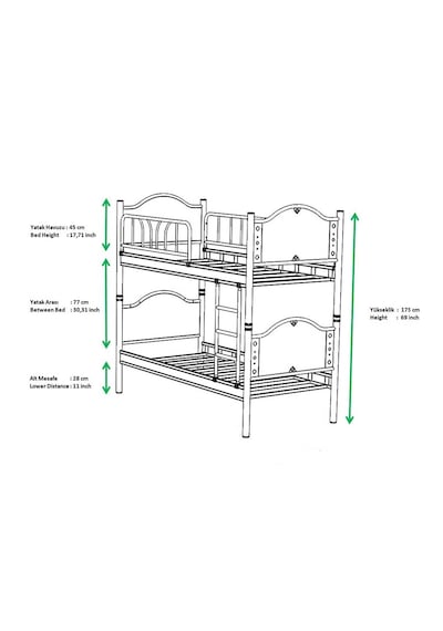 Argimo İnci Baby Çocuk Odası Ahşap Başlık Metal Ranza Ve Karyola Ceviz 90 x 190 CM Argimo İnci Baby Çocuk Odası Ahşap Başlık Metal Ranza Ve Karyola Ceviz 90 x 190 CM