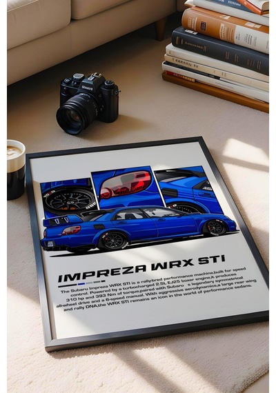 Impreza Wrx Stı Çerçeveli Tablo - Subaru Car Poster