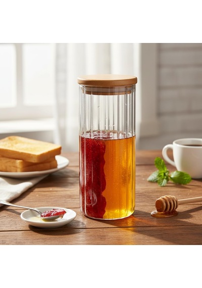Linie Serisi Bambu Kapaklı Borosilikat Cam Kavanoz - 350 Ml Çizgili Vakumlu Baharatlık, Çay Ve Kahve Saklama Kabı Çok Renkli Linie Serisi Bambu Kapaklı Borosilikat Cam Kavanoz - 350 Ml Çizgili Vakumlu Baharatlık, Çay Ve Kahve Saklama Kabı Çok Renkli
