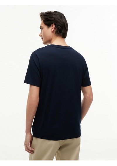 Tommy Hilfiger Scrıpt Flag Regular Tee Erkek Mavi T-shirt - Mw0mw43226
