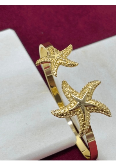 Çift Denizyıldızlı Vip Gold Ayarlanabilir Kelepçe Gold