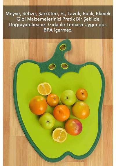 Dolma Biber Figürlü Kaydırmaz Kesme Tahtası Doğrama Panosu Renkli