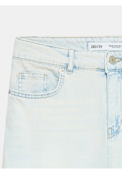 Dilvin 72332 %100 Pamuk Düşük Bel Jean-mavi