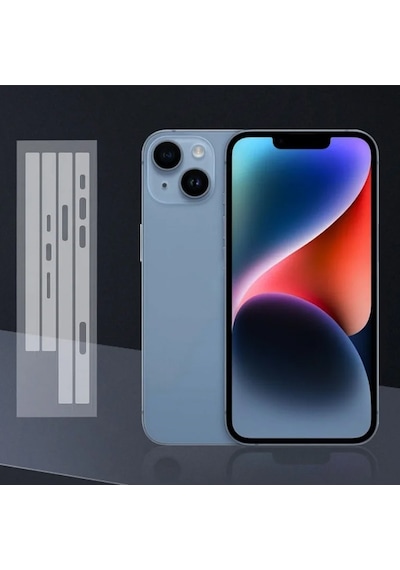 Ally Apple Uyumlu iPhone  15 Hidrojel Hayalet Yan Alt Üst Kaplama Koruyucu Fil