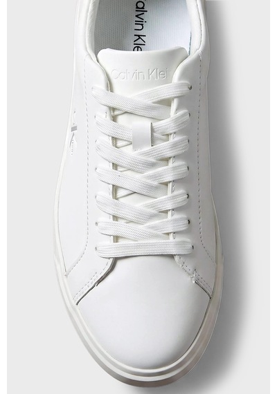 Calvin Klein Deri Logolu Sneaker Ayakkabı Hw0hw03312061 Kadın Ayakkabı Hw0hw03312 061 Beyaz-gümüş