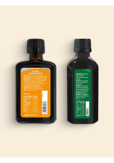 2'li Ürün - Ravla R Tonik Elma Sirkeli Bitkisel İçecek - 250ml / Ravla Spirulinalı Bitkisel Karışım - 100ml