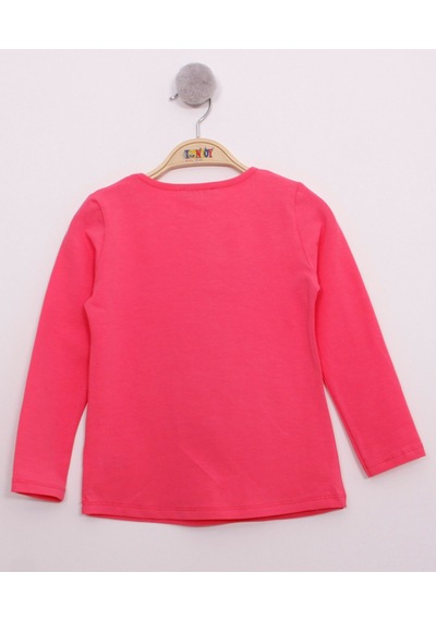 Toontoy Kids Toontoy Kız Çocuk Pullu Uğur Böceği Nakışlı T-shirt Fuşya