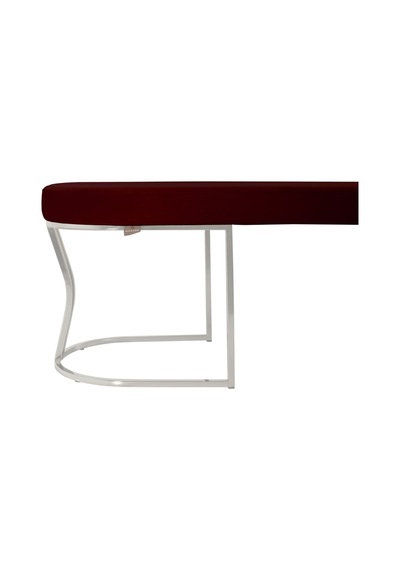 Viego Silver Smooth- Bordo Kapitoneli Model Puf & Bench & Koltuk- Oturak-uzun Makyaj Puff-yatak Odası Ucu &önü