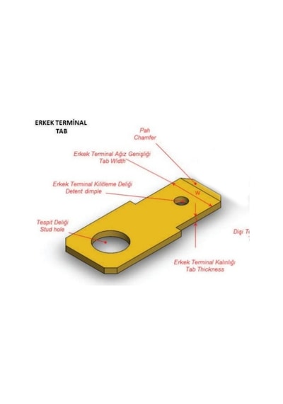 Mesa Tırnaklı Erkek Uzun Dişi Fiş Kablo Ucu Standart 6,3mm 1 Kutu 300 Adet