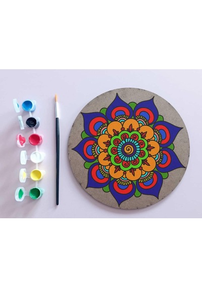 Ahşap Mandala 20x20 Cm Daire Mdf Üzerine Uv Baskı Modeller- Desenli3 Mandala Set Boyama