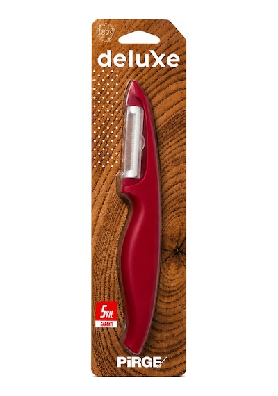 Pirge Paslanmaz Çelik Sebze Soyacağı Ergonomik Saplı Patates Meyve Sebze Soyucu Jülyen Soyacak Siyah & Kırmızı Renk Seçeneği 1 Adet Kırmızı