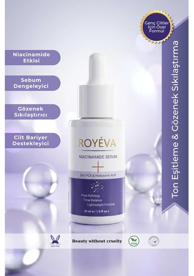 Royéva Gözenek Sıkılaştırıcı Leke Karşıtı ve Sebum Dengeleyici Niacinamide Serum 30 ML