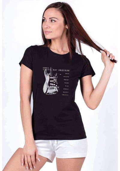 Eric Clapton Ain'T Gone 'N' Give Baskılı Siyah Kadın Tshirt