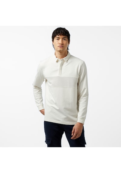 Nautica Erkek Kırık Beyaz Uzun Kollu Polo Düz K47307t Beyaz
