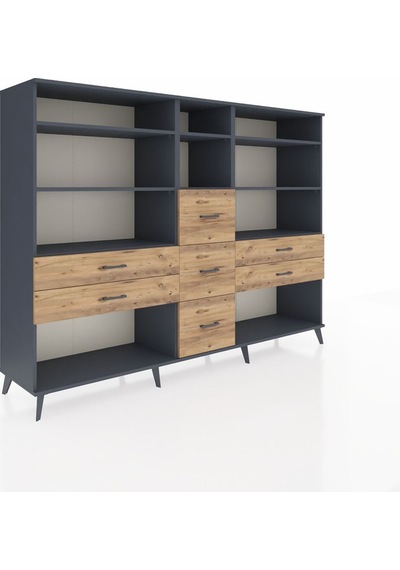 Hyperion Dolap 8 Raflı 7 Çekmeceli 220x44x163 Antrasit-antrasit/ Antrasit-antrasit/çam Hyperion Dolap 8 Raflı 7 Çekmeceli 220x44x163 Antrasit-antrasit/ Antrasit-antrasit/çam
