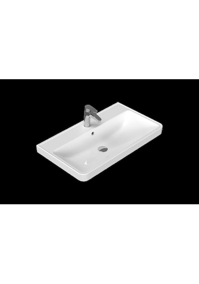 Turkuaz Cerastyle Luna 80 46 Cm Etajerli Damlalıklı Lavabo Beyaz