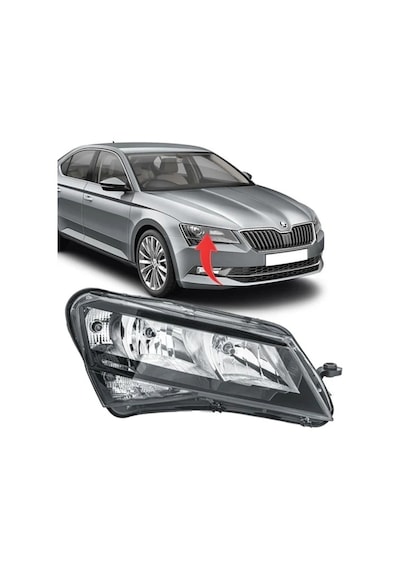 Skoda Superb 2015-2019 Sağ Far Halojen 3v1941016