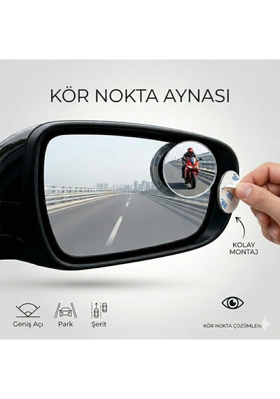 Vios Store Geniş Açılı Araç Kör Nokta Aynası - 2'li Set, Ayarlanabilir Dikiz Aynası Yardımcı Çerçevesiz Hd C