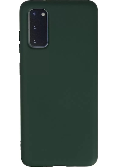 Newface Samsung Galaxy S20 Kılıf Nano İçi Kadife Silikon - Koyu Yeşil