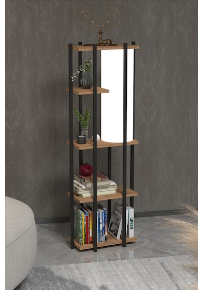 Retohome 5 Raflı Lambaderli Kitap Rafı.,kitaplıklı Lambader Atlan Beyaz