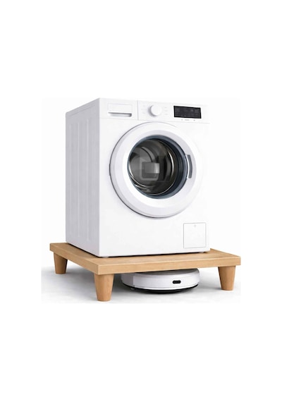 İmt Aksesuar Çamaşır Makinesi Yükseltici Platform 60x60x12 Cm Açık Meşe Robot Süpürge Uyumlu Ti Standart